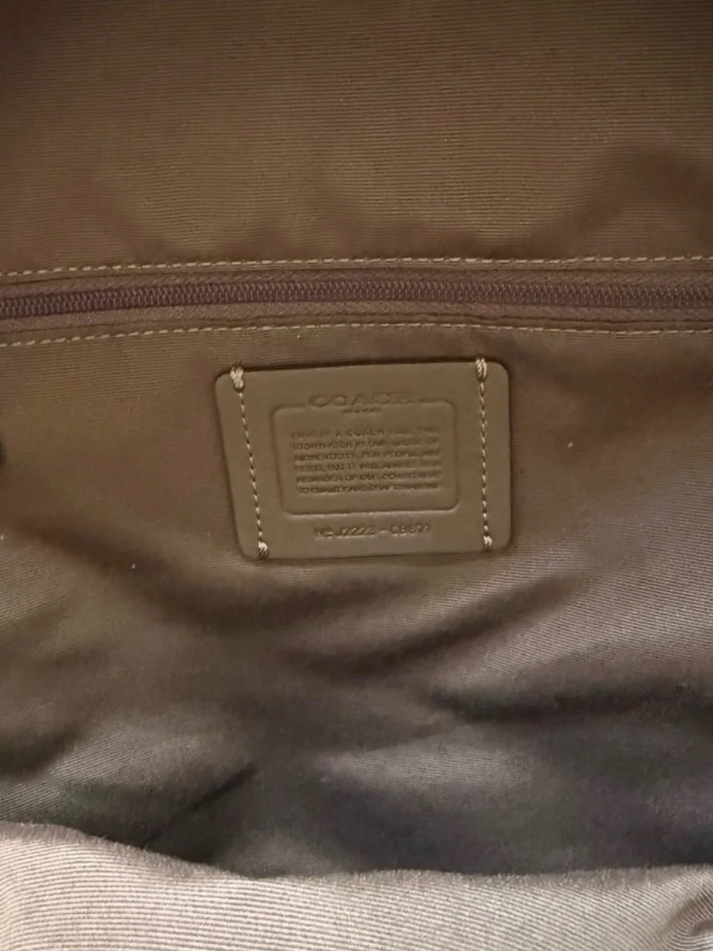 Coach Brown Logo Signature Mini Backpack with Dark Green Trim